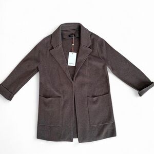 NWT Quince Brown Organic Cotton Knit Blazer XS